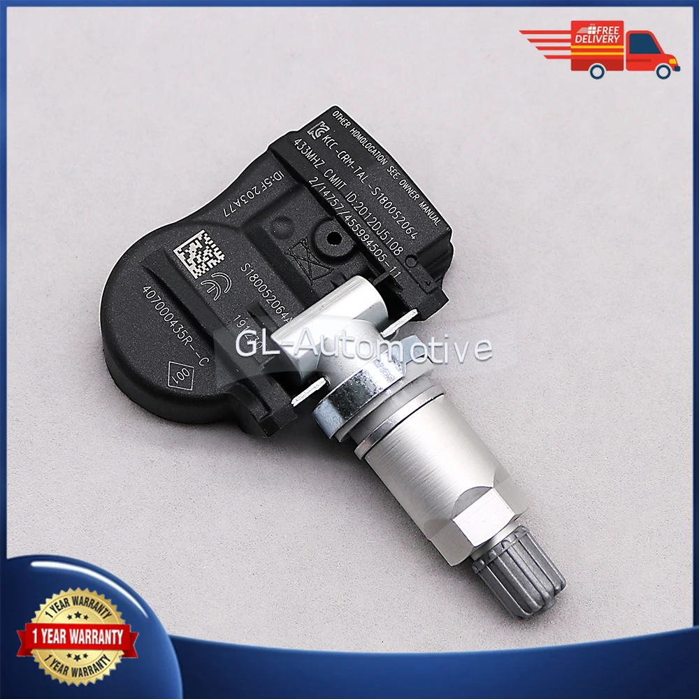 1/4PCS 433MHZ Car TPMS Tire Pressure Sensor For Renault Megane Scenic Zoe Laguna 407000435R 407003743R