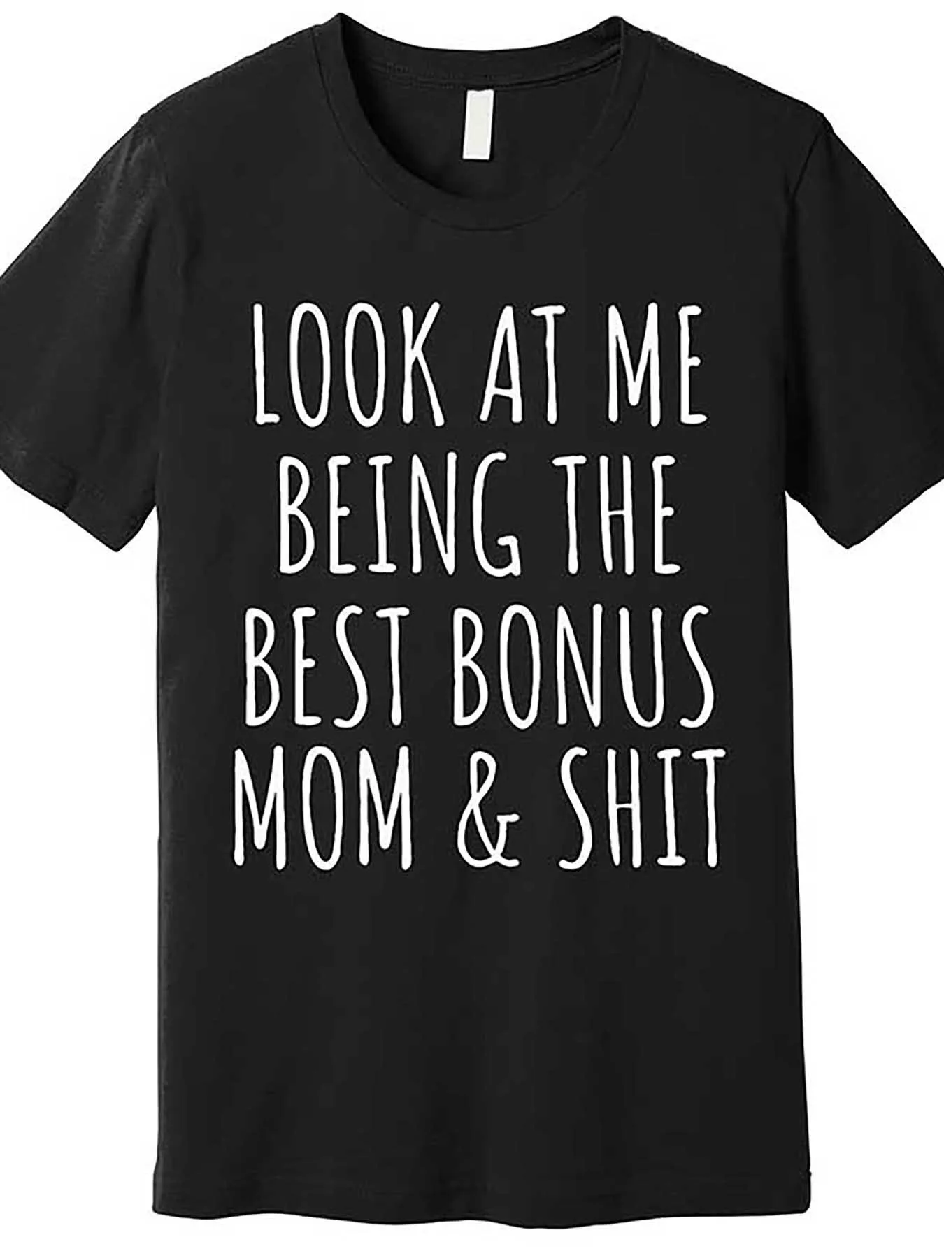 2026 Bonus Step Mom T-Shirt - 100% Cotton Casual Crew Neck Tee with 
