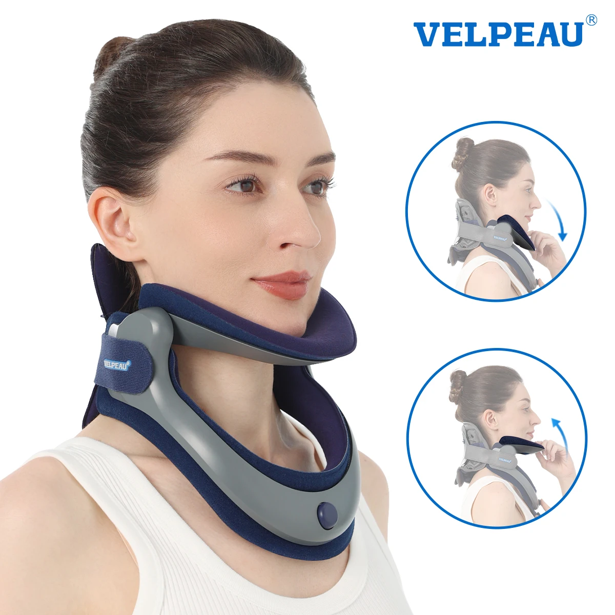 VELPEAU Cervical Traction Device Adjustable Neck Stretcher for Posture Correct and Decompression Neck Support for Men and Women