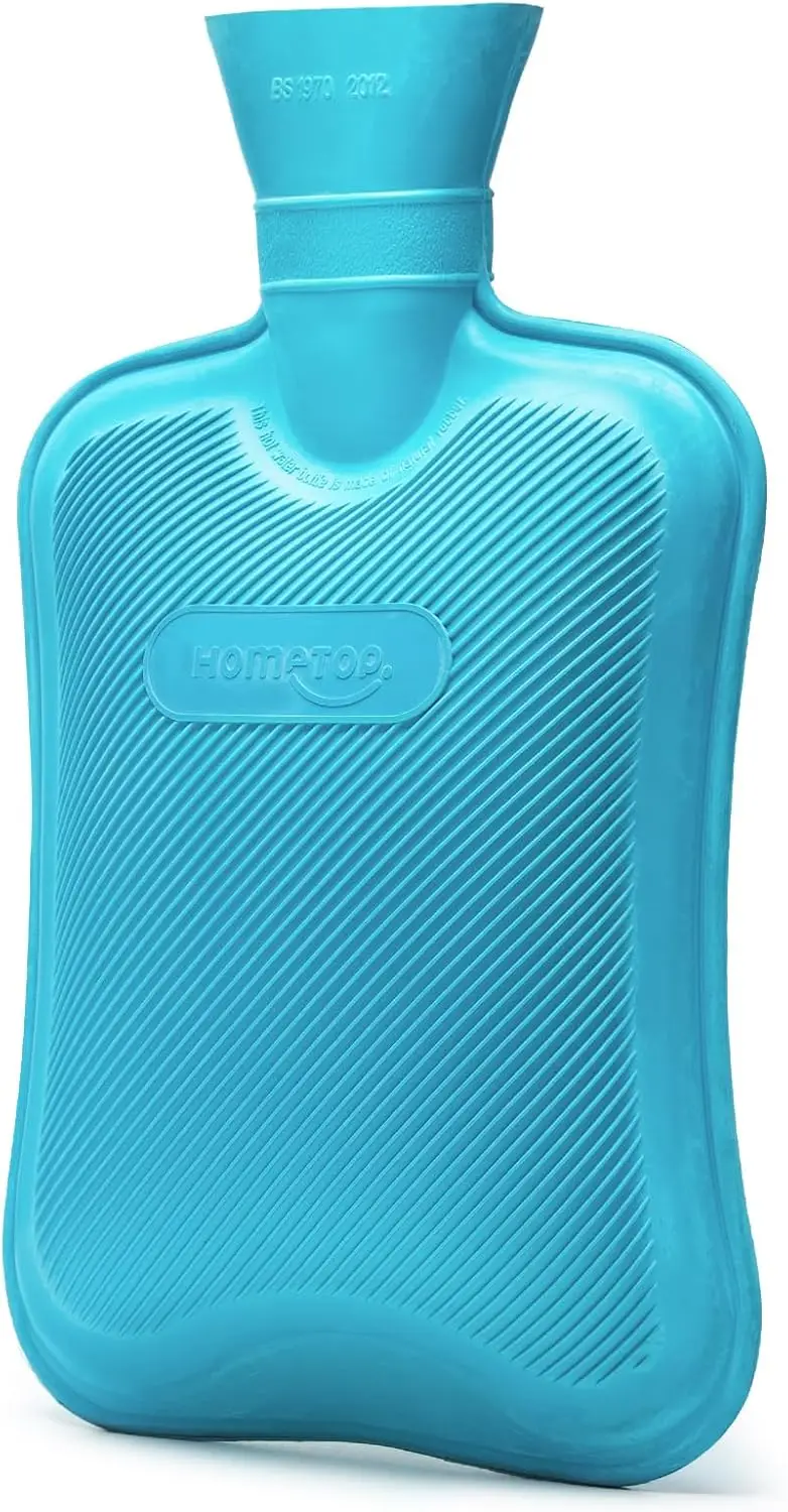 

Classic Rubber Hot Water Bottle - Blue, Long-Lasting Warmth for Hands, Waist & Feet