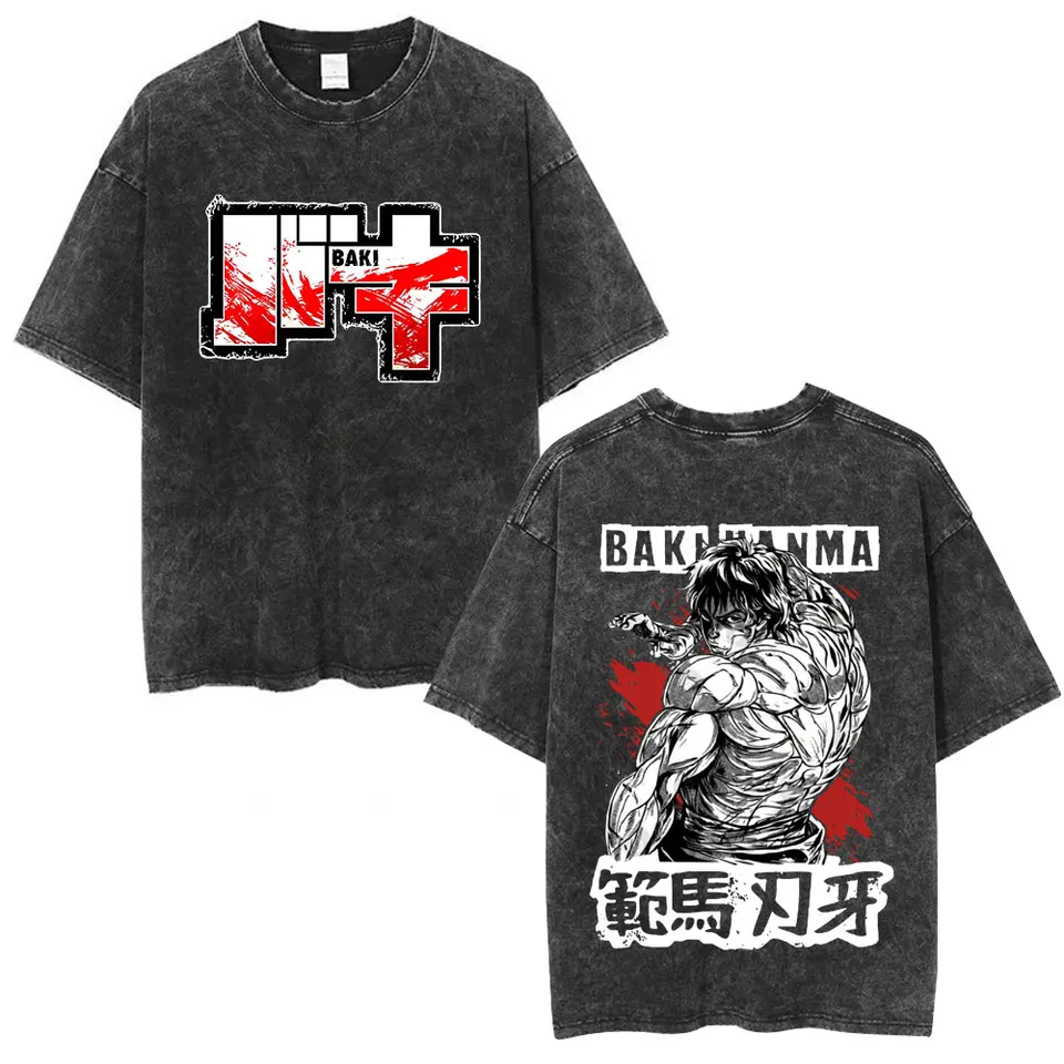 Anime Baki The Grappler T Shirt Manga Demon Back Yujiro Hanma Gym
