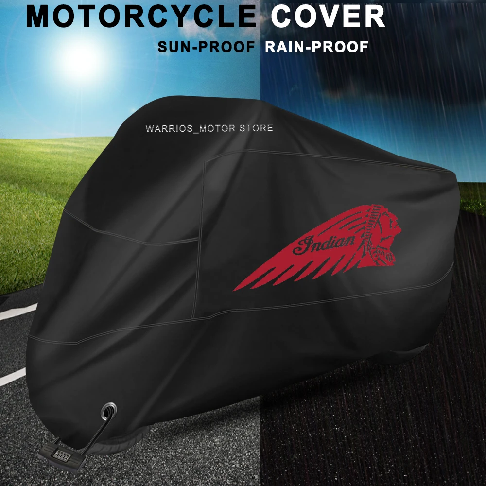 For Indian FTR Rally Sport 1200 Carbon Motorcycle Cover UV Protective Dustproof Snowproof Outdoors Motorcycle Waterproof Cover