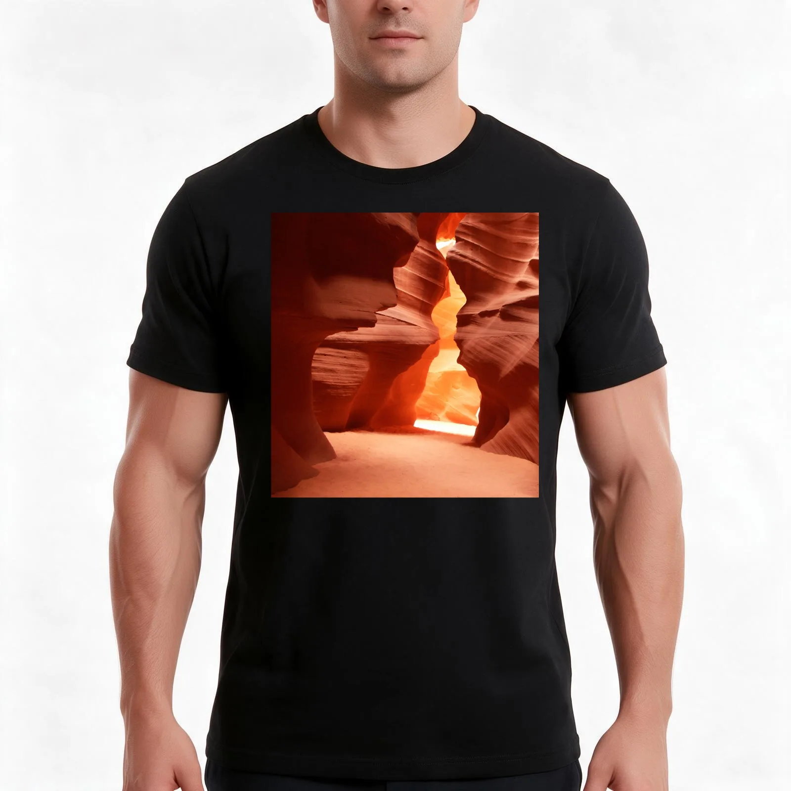 Antelope Canyon Arizona Art Photo T-Shirt Summer Casual Cotton Tee Oversized Streetwear Tops Vintage Graphic Print