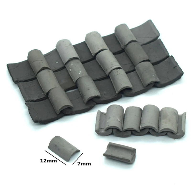 25Pcs Mini Red Roof Tiles Model Building Set Miniature Tiles Figurine Landscaping DIY Fairy Garden Accessories