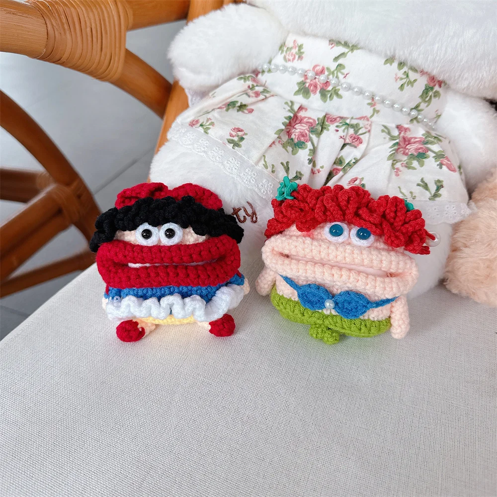 Knitted Plush Earphone Case  Sausage Mouth Doll For Apple AirPods Pro3 AirPods 4 3 2 1 Pro2 Wireless Headphone Protective Cover view 3