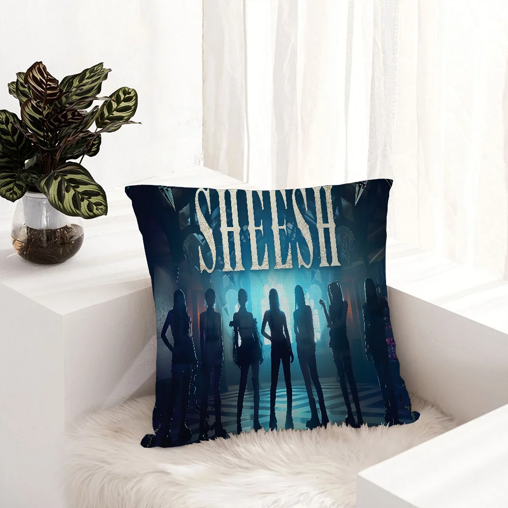 Kpop B-Babymonster Pillow Covers Cartoon Sofa Decorative Home Double-sided Printing Short Plush Cute Cushion Cover