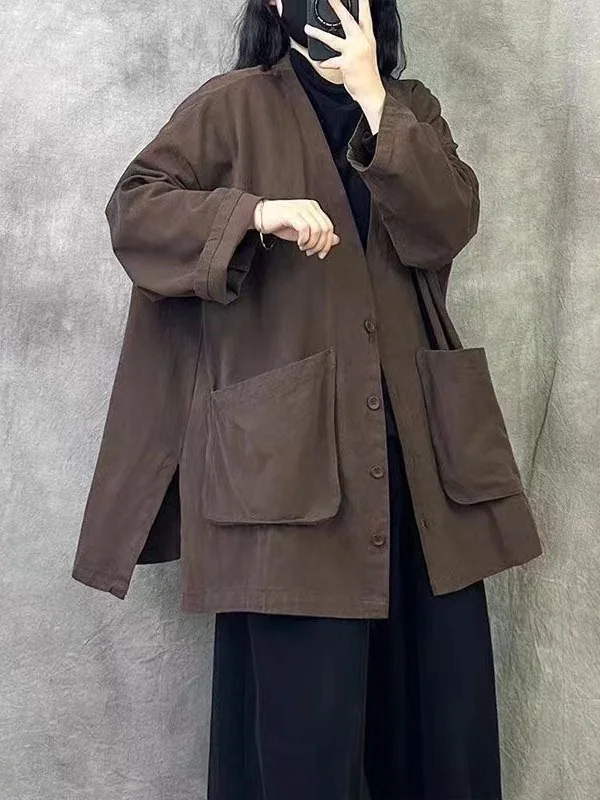 

Повседневное женское пальто большого размера в стиле ретро V-Ne, осень 2023, новинка Sle Ele, высококачественное длинное свековое пальто средней длины на одной пуговице