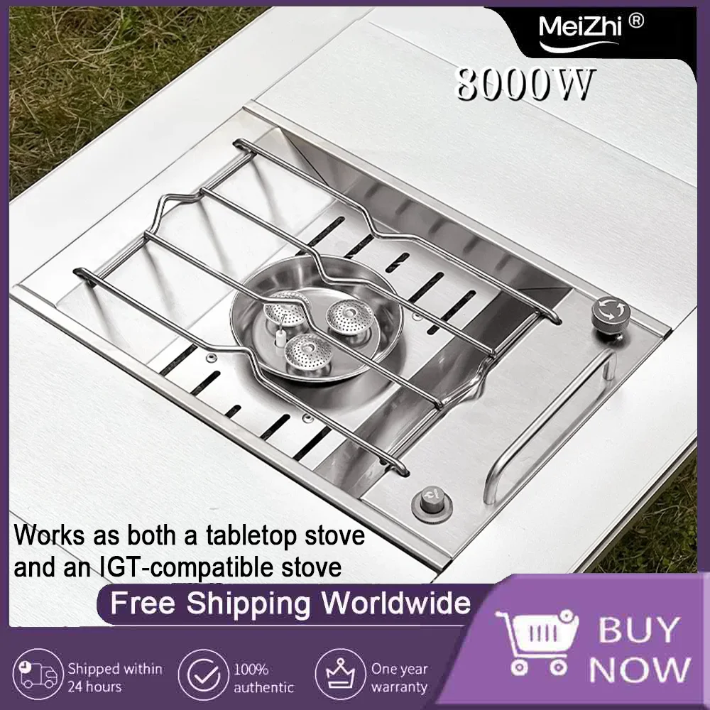 

Outdoor gas stove 8000W, IGT burner, perfect for camping and picnics, portable cooker, durable and easy to store