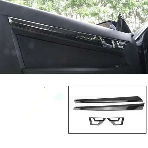 메르세데스 벤츠 E 클래스 쿠페 W207 C207 e200 e260 e300 2009-2016 용 카본/실버 자동차 도어 패널 트림 스트립