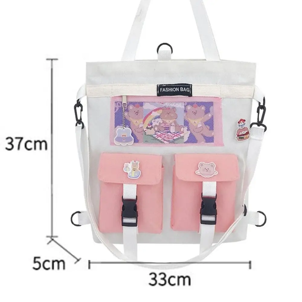 Bolso de hombro de estilo coreano con múltiples bolsillos para niña, bolsa de mensajero para estudiante, mochila escolar