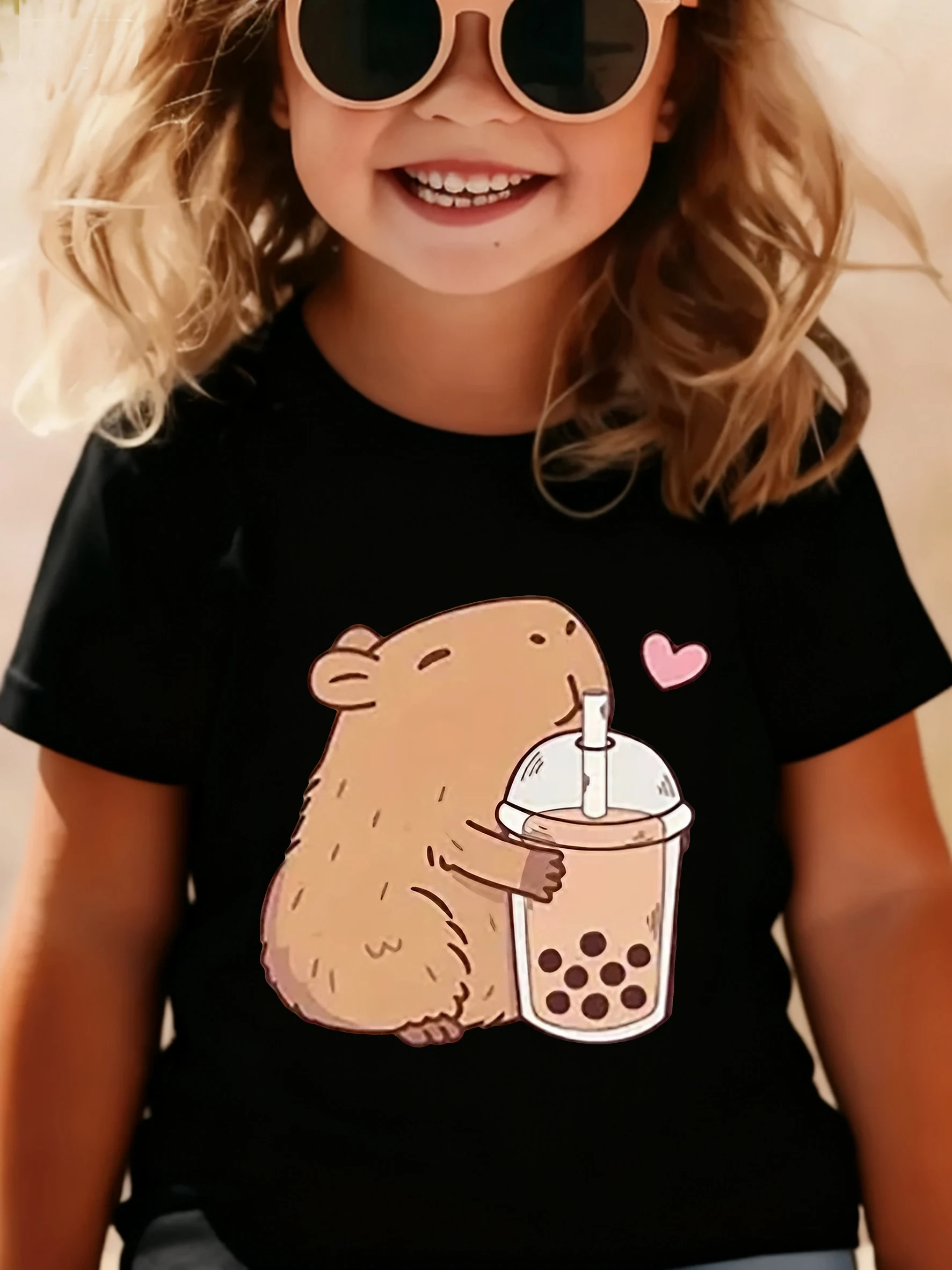 2026 Funny Capybara Lovely Design T Shirts Manga Kids Children's T-shirt Boys Girls Summer Spring Casual Top Tee