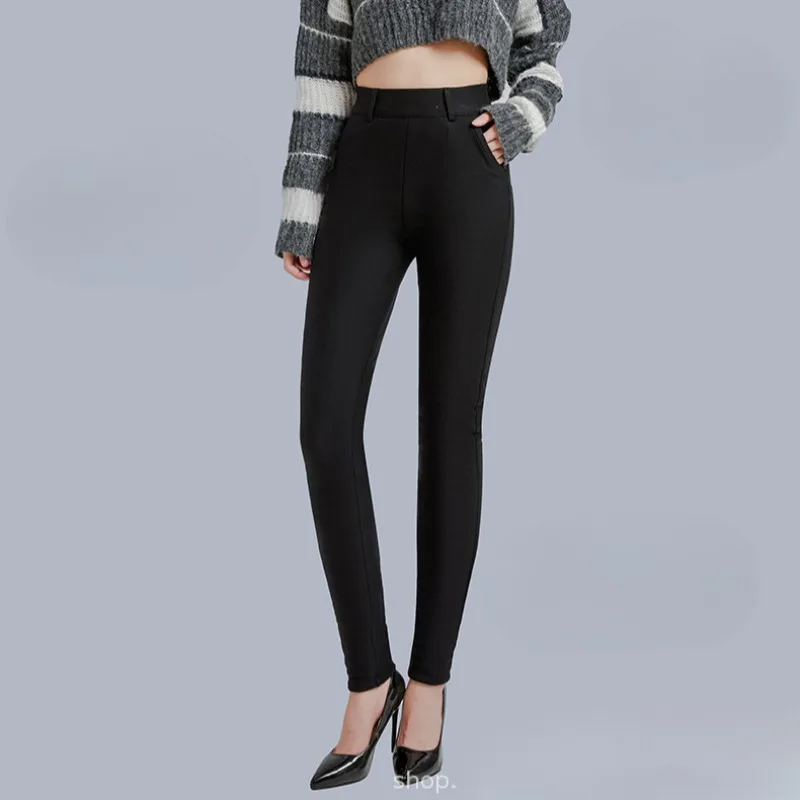 High Waisted Warm Pants, Autumn and Winter Thick Velvet Cotton Pants