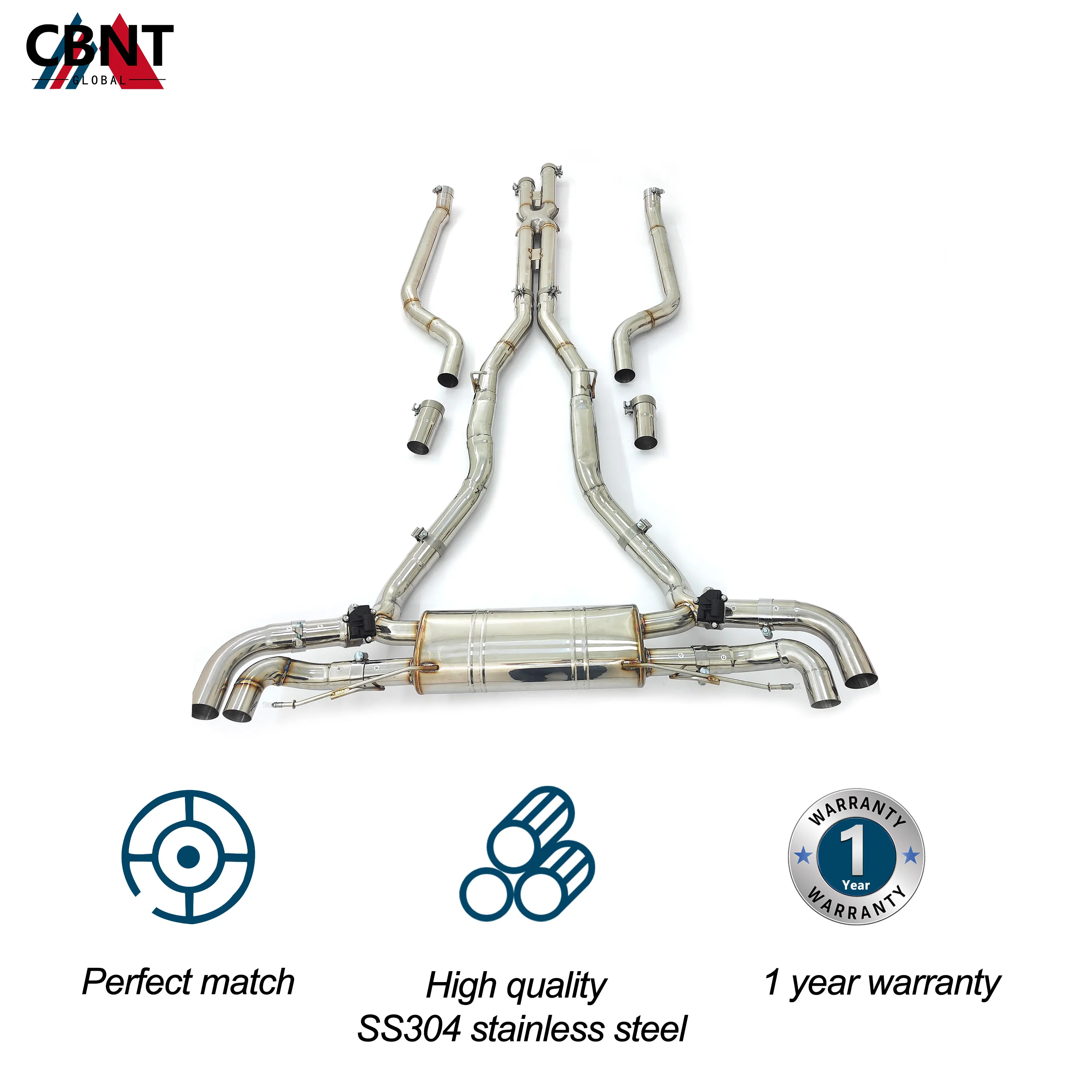 CBNT for BMW X5 G05 X6 G06 X7 G07 M50i M60i V8 4.4T Exhaust Pipe Catback with Valve Muffler 