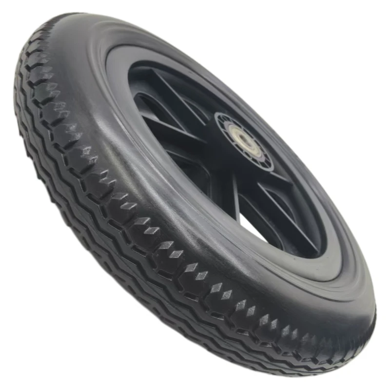 12 1/2 x 2 1/4 inch PU wheels, solid tyres, non inflatable replacement wheels for skateboarder carts