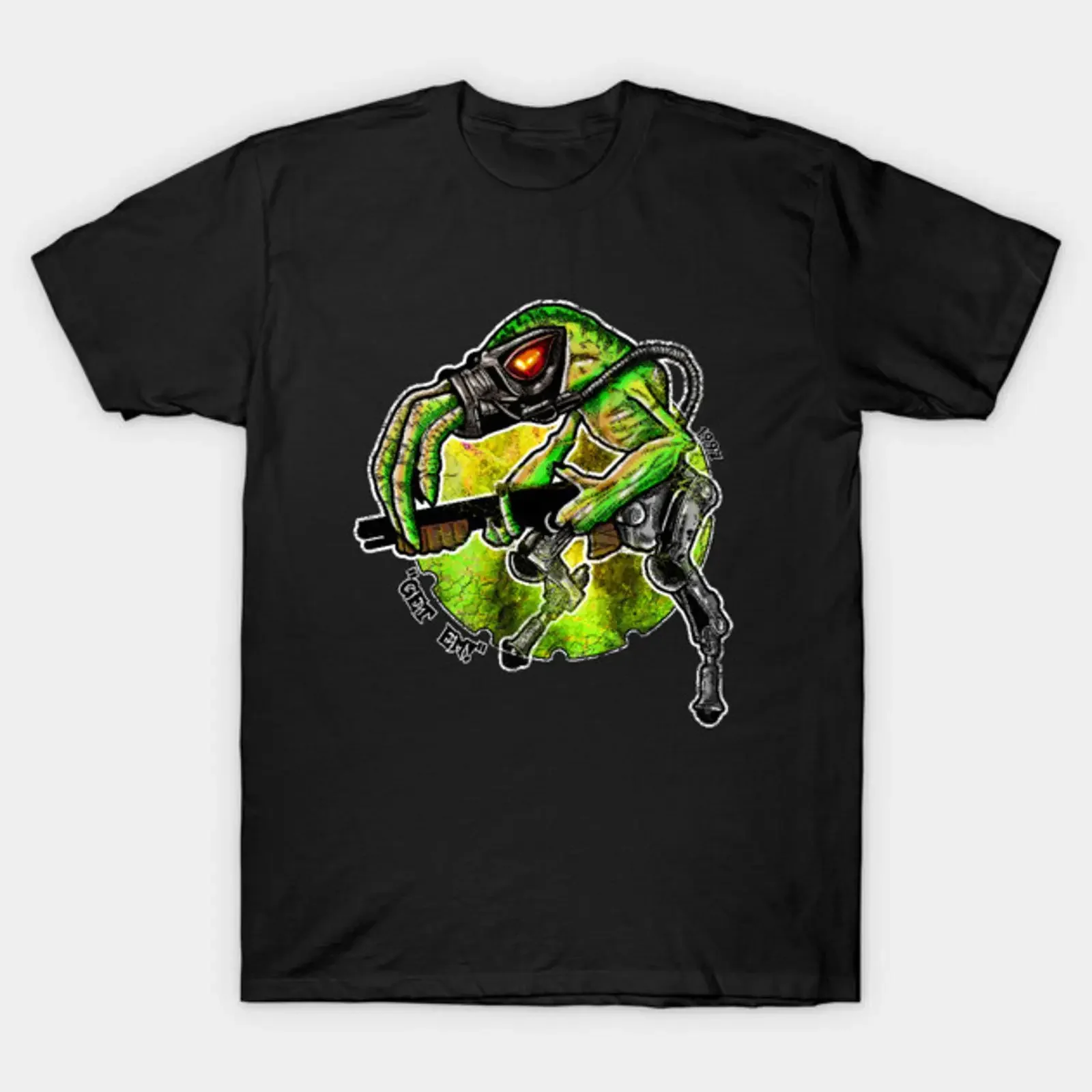 Abe's Oddysee Slig T-Shirt im Vintage-Stil, gewaschen, für Herren, Streetwear, bequeme Designerkleidung, weich, dehnbar, mit Grafik, lässig