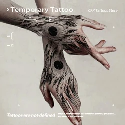 Fake Tatto Sexy Hotwife Waterproof Temporary Tattoos Man Dark Goth Wave Herbal Juice Tattoo Sticker Back of Hand Arm Punk Charm