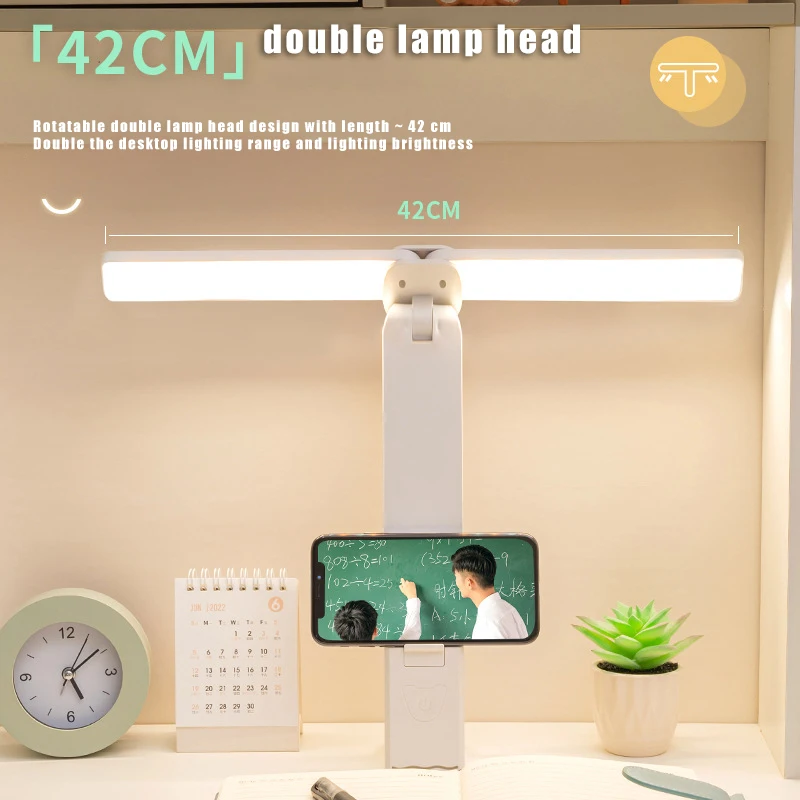 LED Table Lamp Night Light Nordic Study Dual Lights USB Rechargeable Portable Foldable Lamps for Children Home Decoration