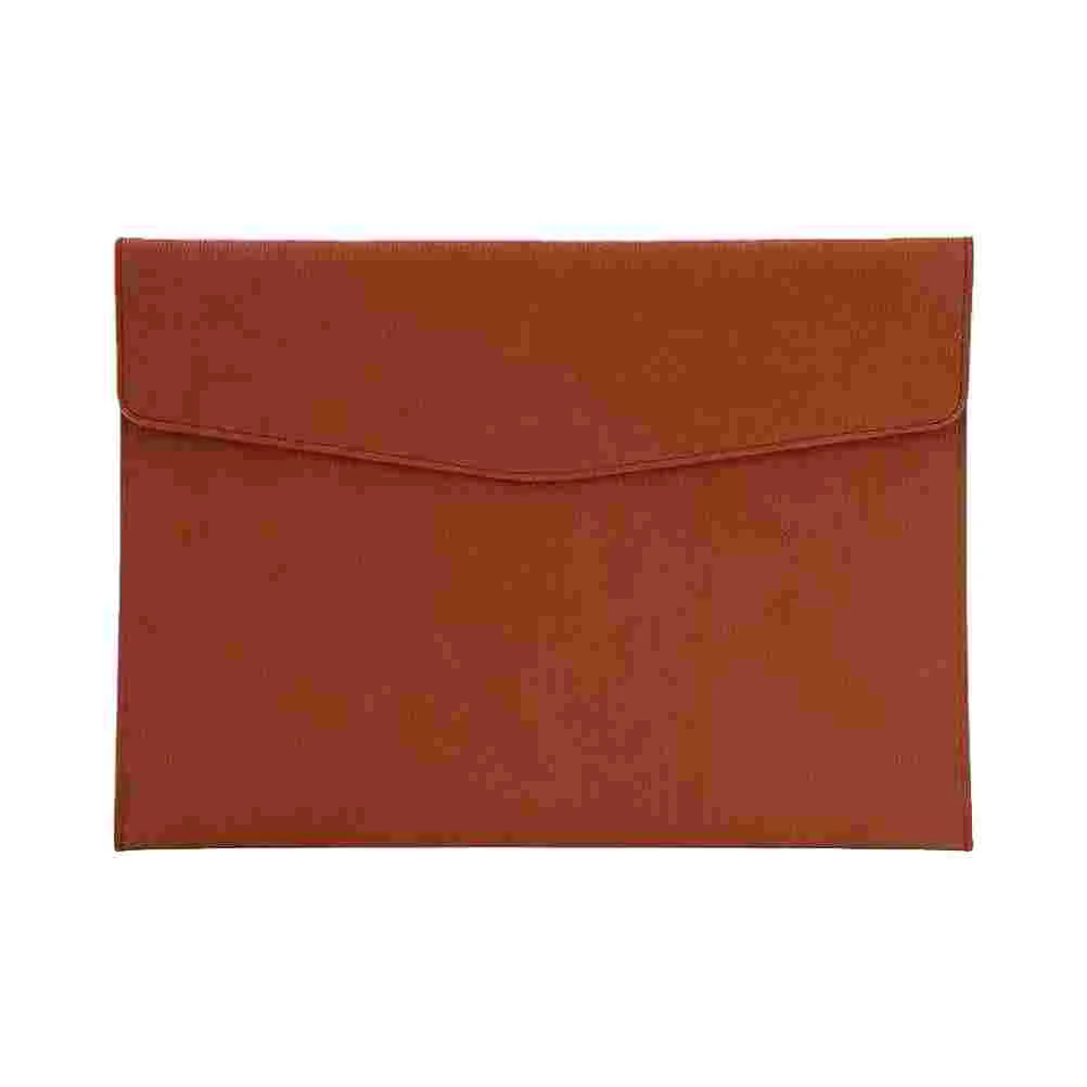 

PU Snap Button Document ganizer A4 File Storage Folder Elegant Business Archive Bag Thin Light Large Capacity