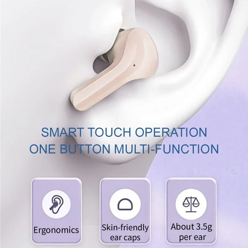 Original T2 Mini Earphone Wireless Bluetooth 5.3 Headphones Touch Control Transparent Earbuds LED Power Digital Display Headset