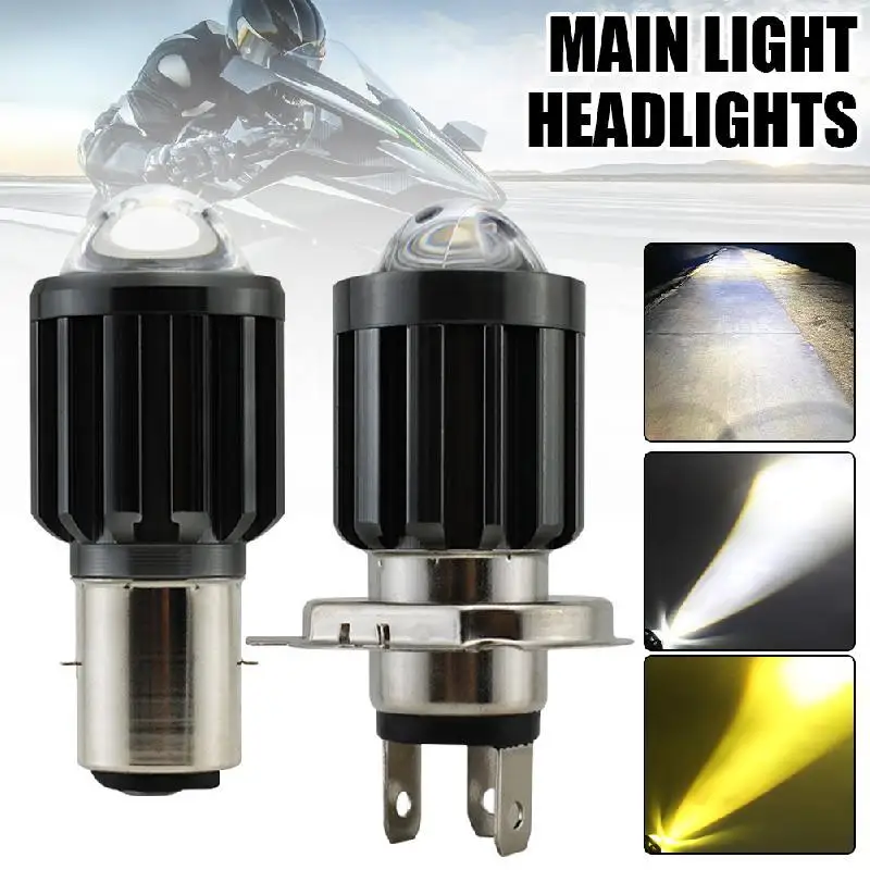 1Pc CSP 10000Lm H4 Led Moto BA20D Led For Motorcycle Head Light Bulbs Lens Yellow Hi Lo Lamp Motorbike Headlights Lamp Accessory