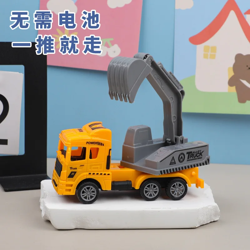 2 pièces Simulation inertie ingénierie voiture jouet résistant aux chutes modèle de voiture en plastique mélangeur camion saleté camion pelle amusant tirer voiture