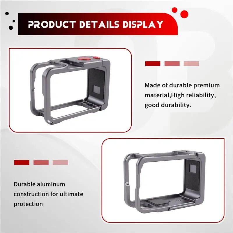 

Y14A Protective Expansion Bracket All-Round Aluminum Camera Frame Cage For DJI Action 6-Mount Bracket
