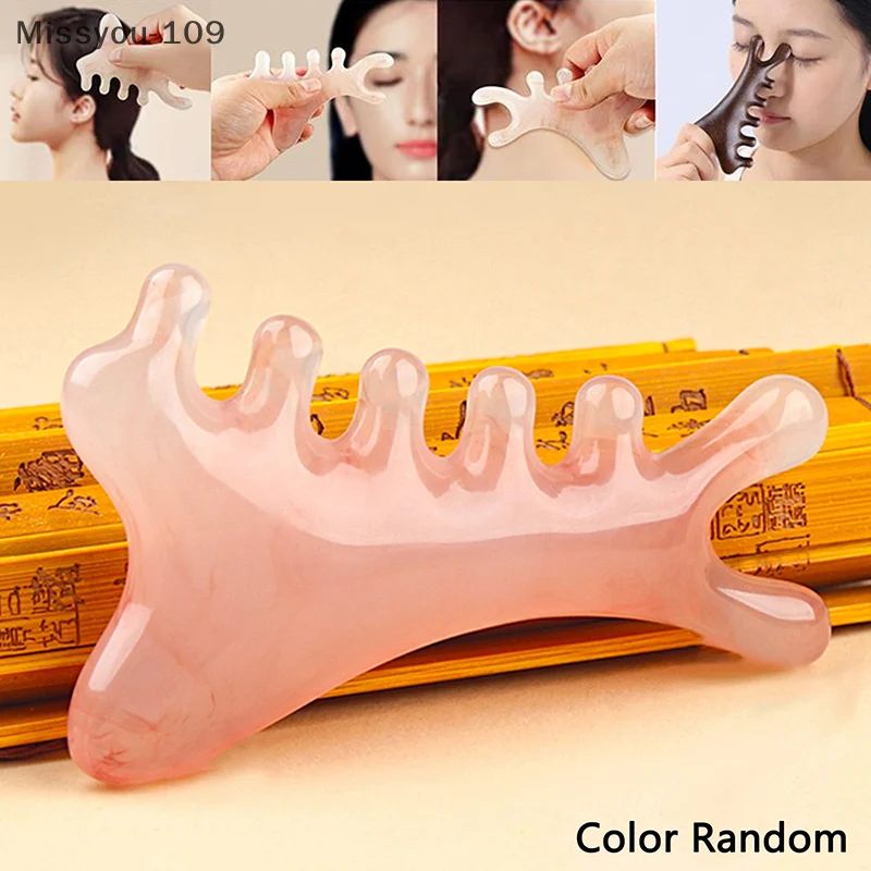 

Five-Tooth Plastic Body Meridian Massage Comb For Acupuncture Therapy, Blood Circulation, And Anti-Static Hair Care