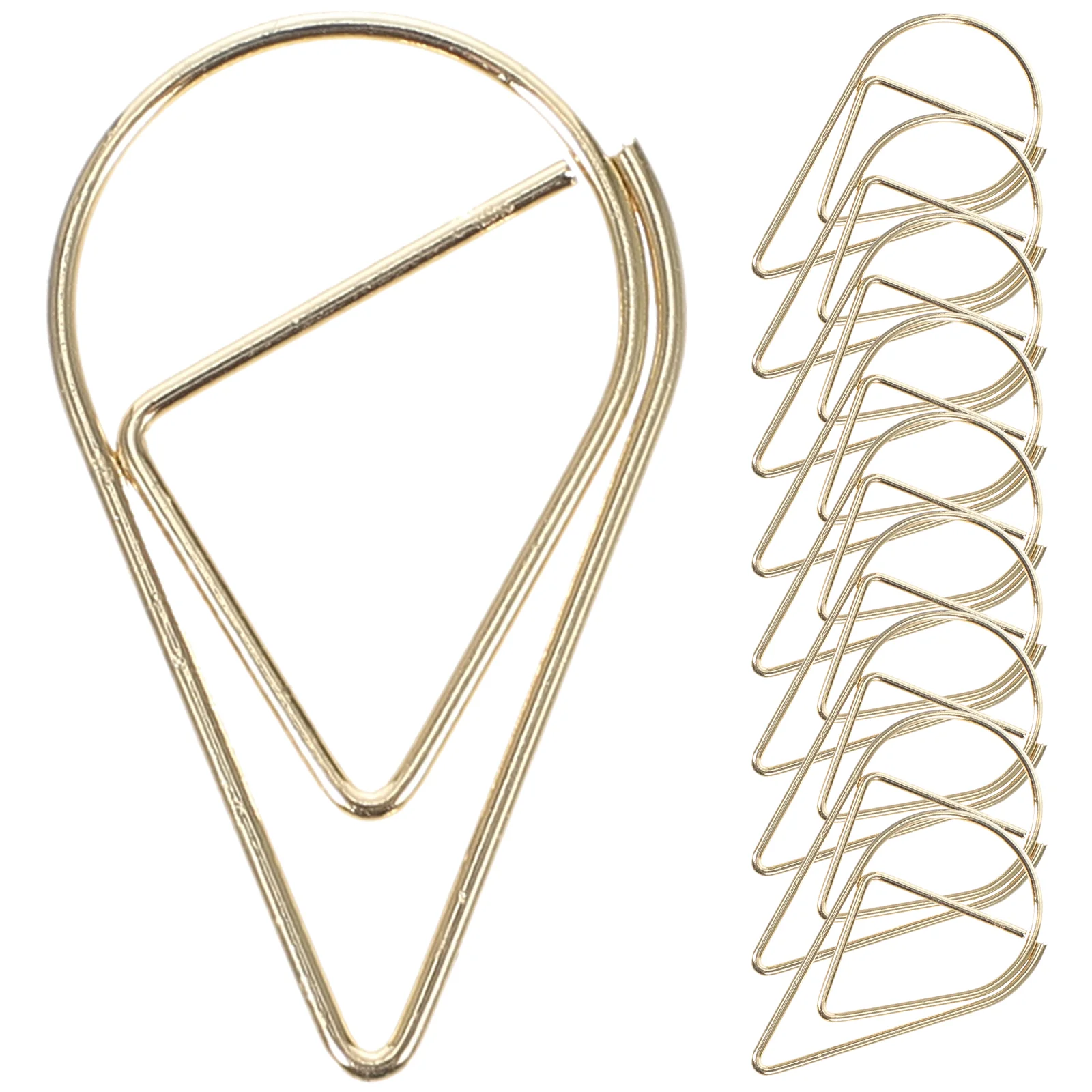 10 Pcs Paper Clip Small Steel Decor Simple Shaped Bills Fixing Paperclip Multi-use Wire Desk Accessory Note Office Pin