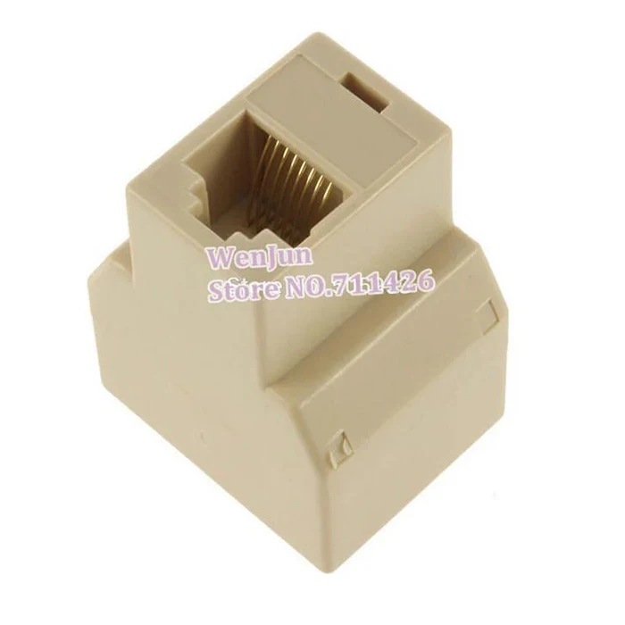 Free Shipping  50PCS/LOT NEW   RJ45 CAT5 6 Ethernet cable LAN Port 1 to 2 Socket Splitter Connector Adapter PC