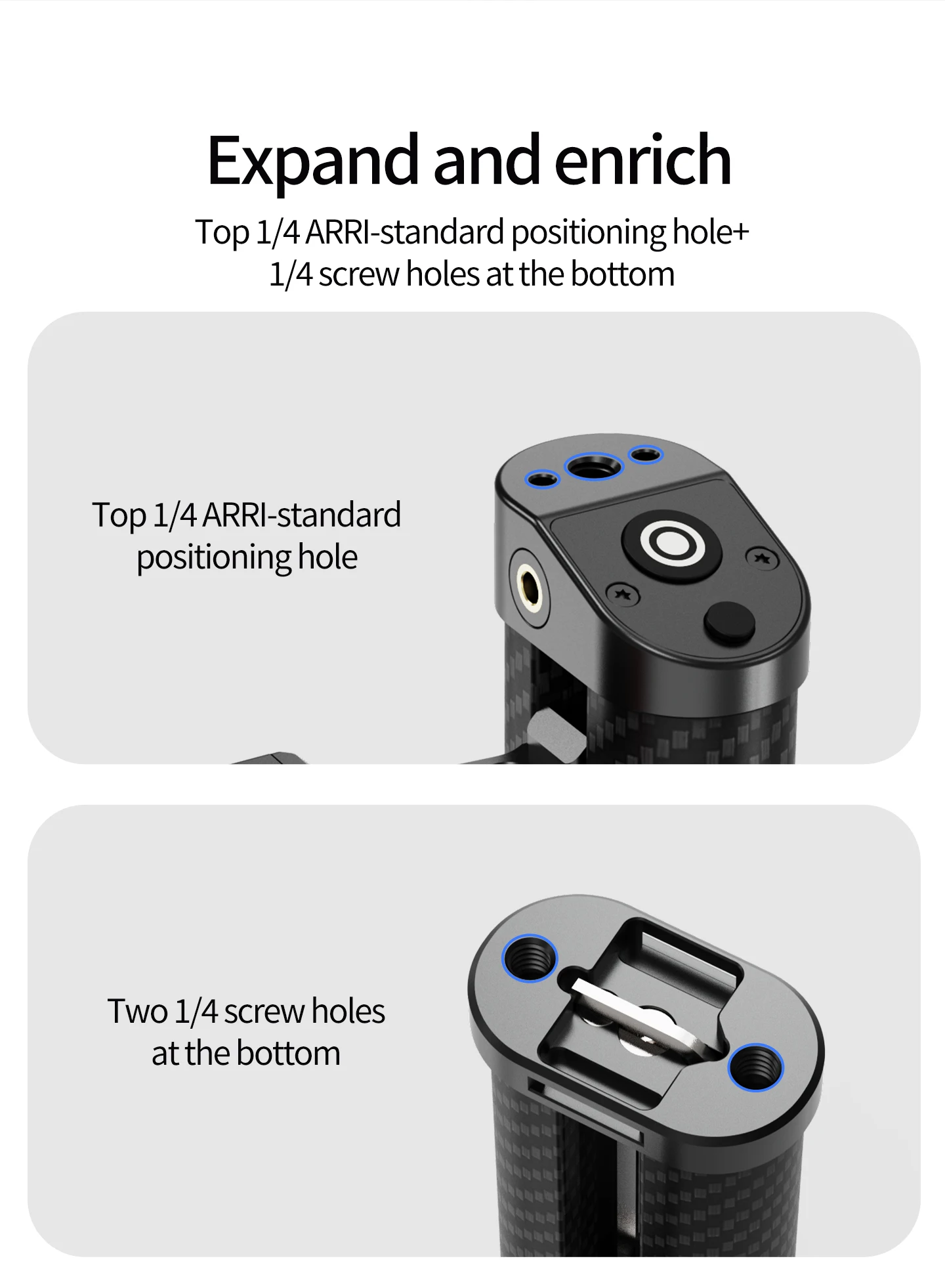 Low Angle Shooting Kameragriff 1/4" ARRI NATO Rail Clamp Auslöser für Canon EOS R5 Nikon Z6II Sony DSLR spiegelloser Käfig – Detail 23