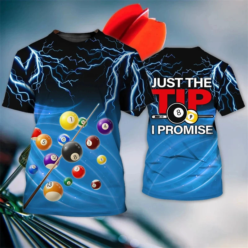 Camiseta deportiva con estampado 3D de billar divertido para hombre, ropa Harajuku, Jersey de moda para niño, ropa de calle informal para niño y mujer