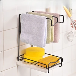 Kitchen Rag Rack, Scouring Pad Storage Rack, Countertop Dishwashing Cloth Drain Rack, Countertop Wall Hanging Household Items