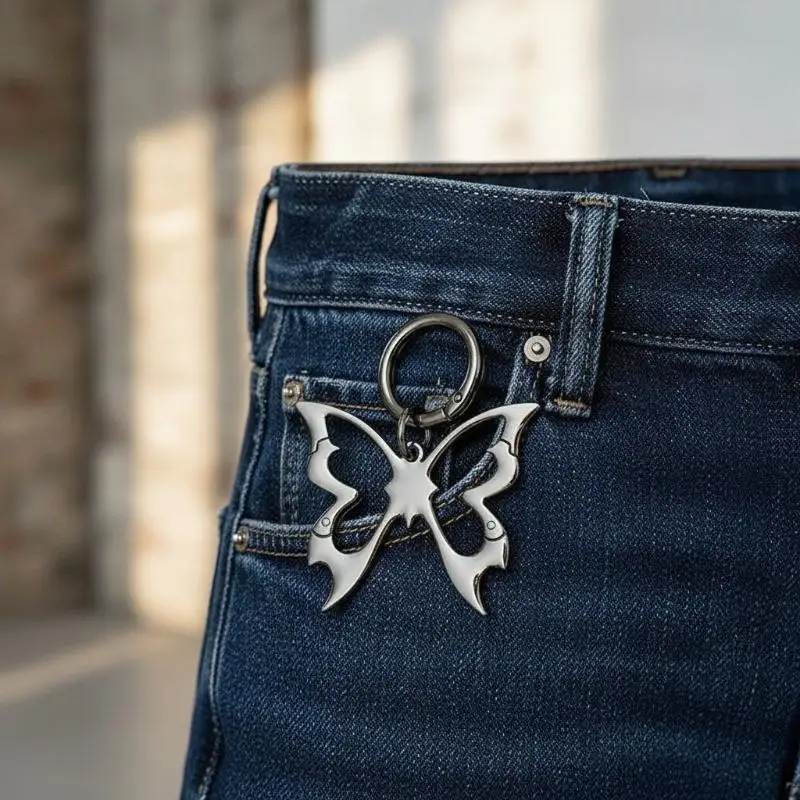Ausgehöhlter Schmetterling Zinklegierung Schlüsselanhänger Bergsteiger-Gürtelschnalle Taschenanhänger Schlüsselring Karabiner Hüftgurt-Schlüsselanhänger – Detail 5