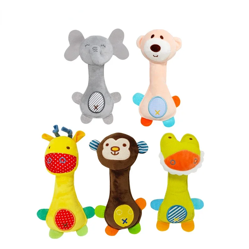 

Cartoon Brown Bear Cute Plush Toy Doll New Creative Baby Ringing Bell Built-in BB Device Hand Grab Stick Exercise Attention Toy