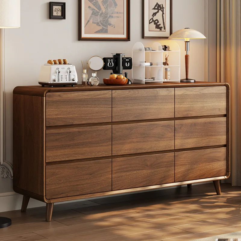 

chest of drawers living room locker simple modern solid wood legs large capacity