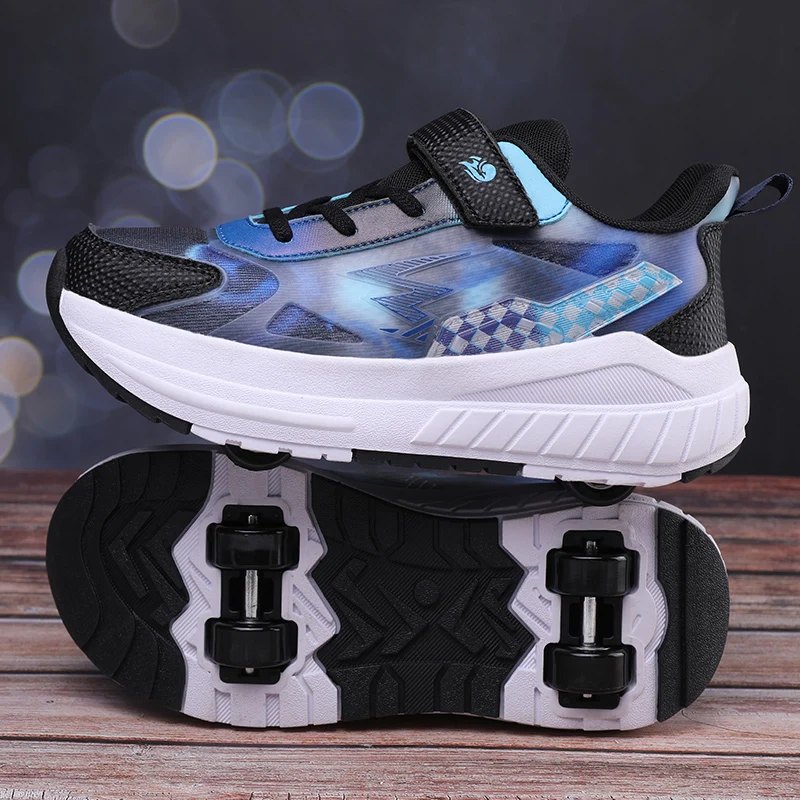 

4-Wheel Auto-Retractable Trendy shoes: Invisible Girls' Sneakers, Roller Skates for Kids, Adults & Boys