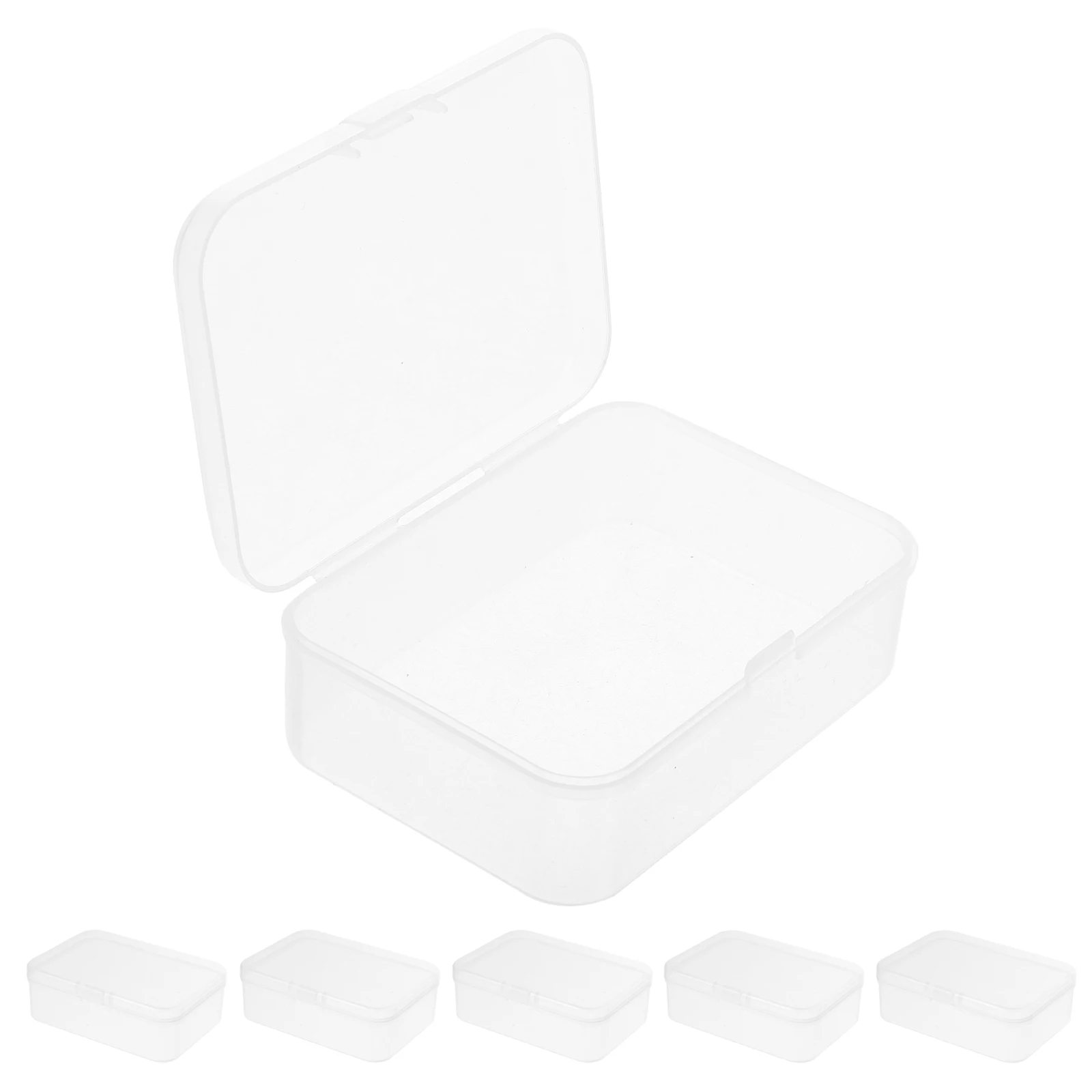 

6 Pcs Game Card Storage Box Mini Plastic Containers Lids Transparent Square Boxes Trading Cards Accessories ganization Stackable