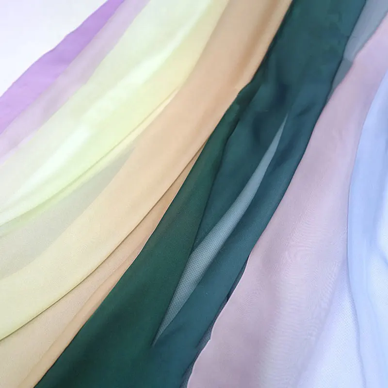 1X1.5M Gradiënt Chiffon Stof Multicolor Brokaat Zijde Tule Handgemaakt Diy Oude Hanfu Podium Dans Jurk Bruiloft Decor Stof