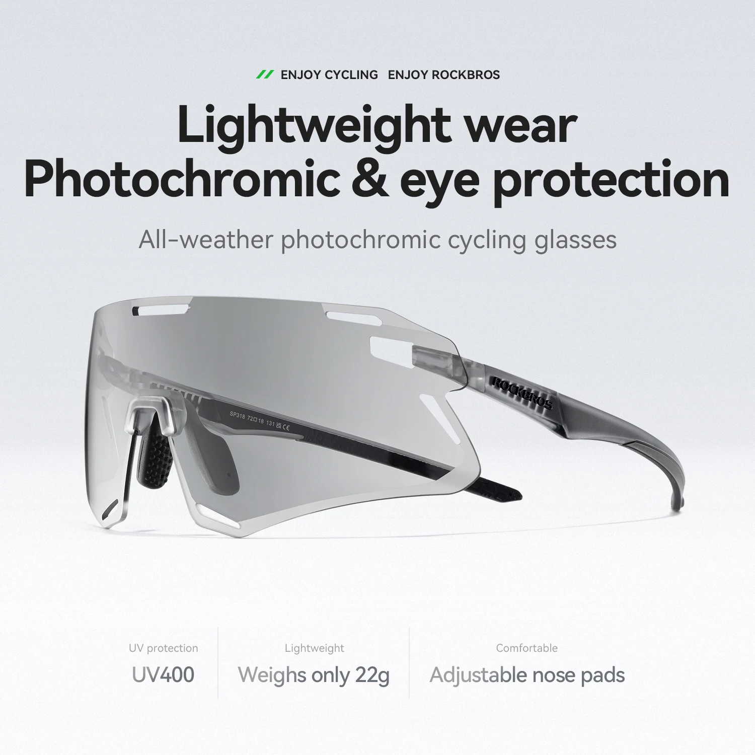 Rockbros-Fotochromowe okulary rowerowe dla mężczyzn sportowe oprawki MTB, gogle ochrona oczu podczas jazdy na drodze