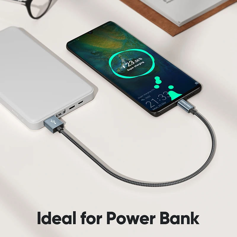 CableCreation Short Micro USB Cable 0.5FT Grey, Micro USB to USB Cable Triple Shielded Fast Charger Cable