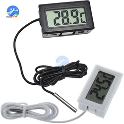 FY-10 Mini LCD Digital Thermometer Aquarium Car Water Bath Temperature Tester Detector Monitor Embedded Temperature Sensor 1M