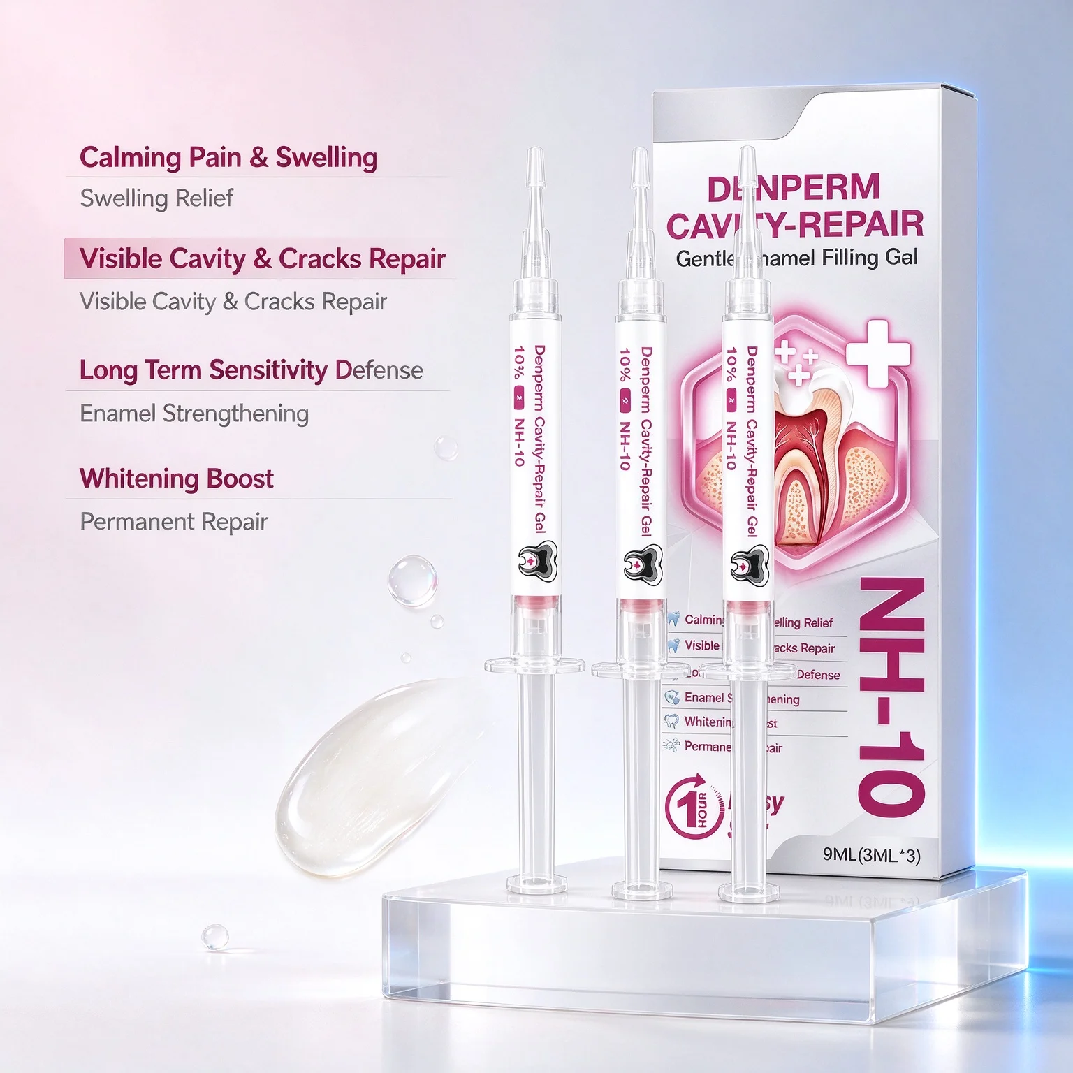 Dental Enamel Care Gel Set Tooth Repair Protection Enamel Reinforcement Daily Oral Care Teeth Surface Cavity Restoration Serum