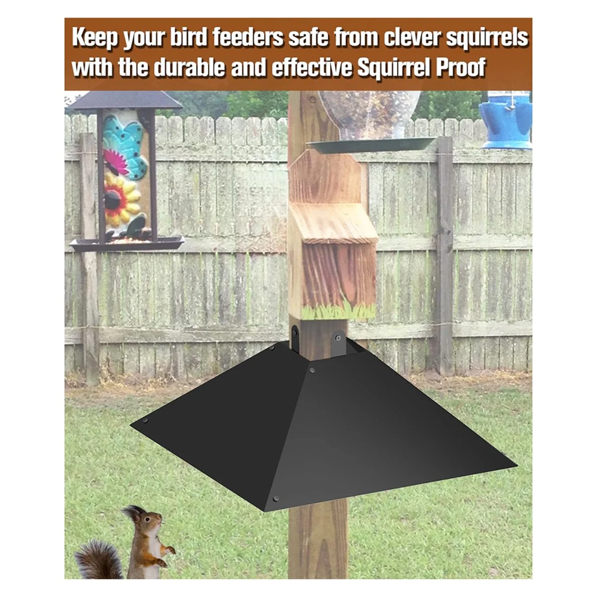 

DGO-nMetal Squirrel Baffle for Post, Squirrel Proof Baffles for Bird Feeder Poles, Outdoor Squirrel Guard for Wooden