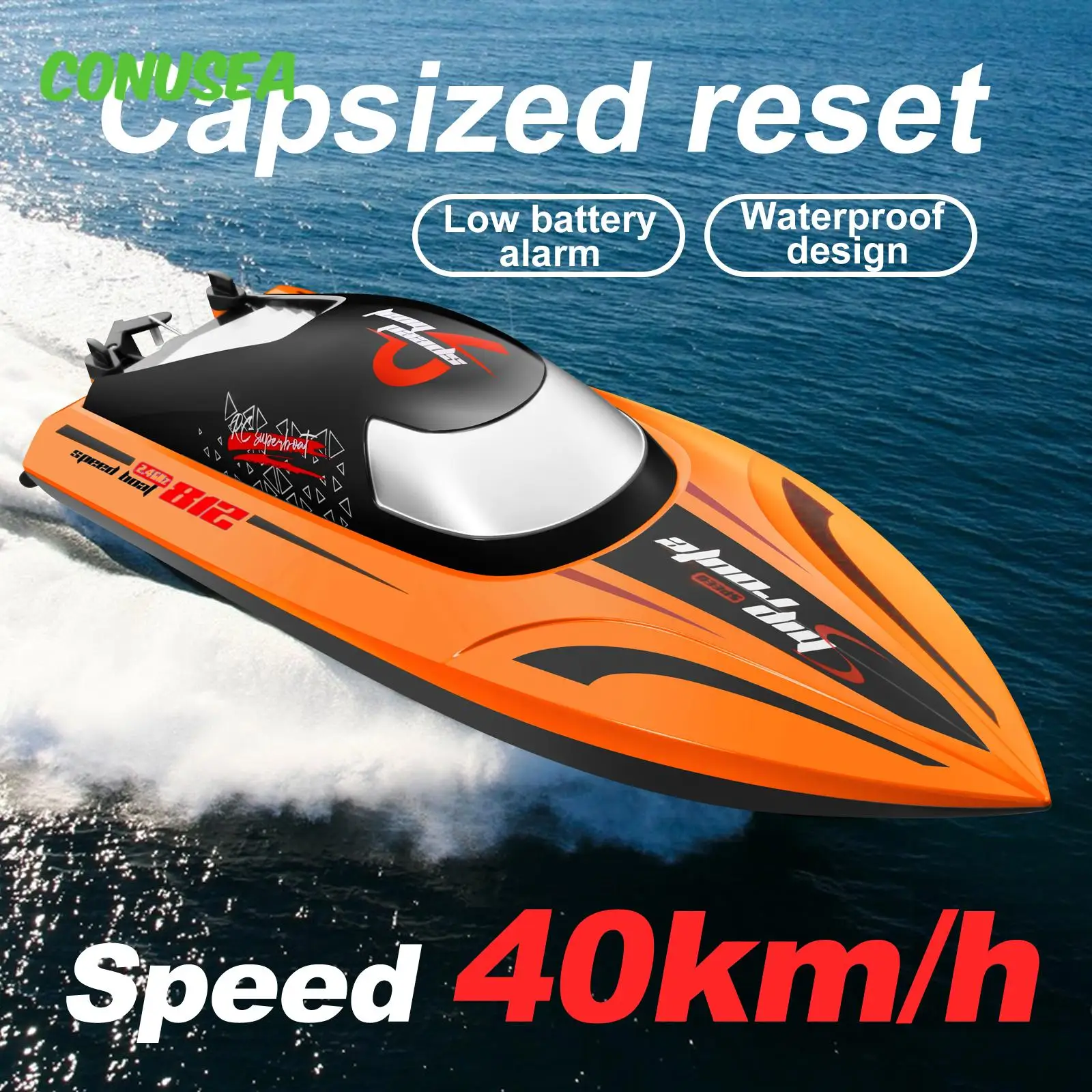 2.4G Rc Boat 40Km/h High-Speed Ship Remote Control Boats Speedboat 2.4G Radio Controlled Machine Toys for Boys Kids Children 