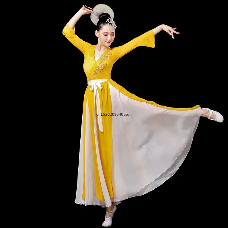 

Classical dance costume Female Hanfu Chinese style folk Yangko fan dance set modern dance stage costume