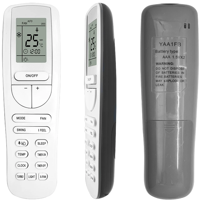 YAA1FB AC Remote for GREE, LENNOX, COOPER & HUNTER CH, TOSOT, Ferroli, Carrier Models: YAA1FBF/YAA1FB1/YAA1FB1F