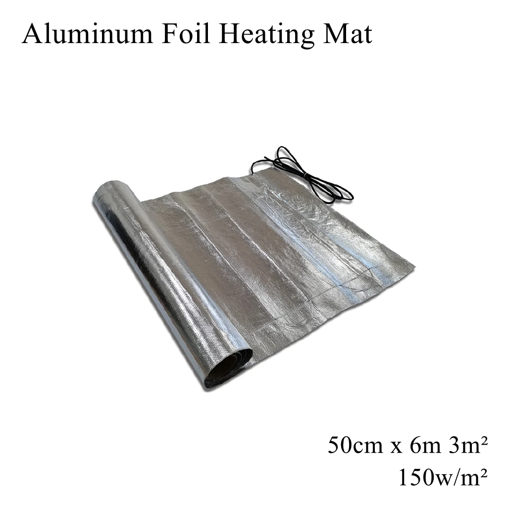 

3m² Square Aluminium Foil Heating Mat Warm Pad Rug Heater Waterproof Twin Conductor Cable Under Floor Ceramic Tile Cement