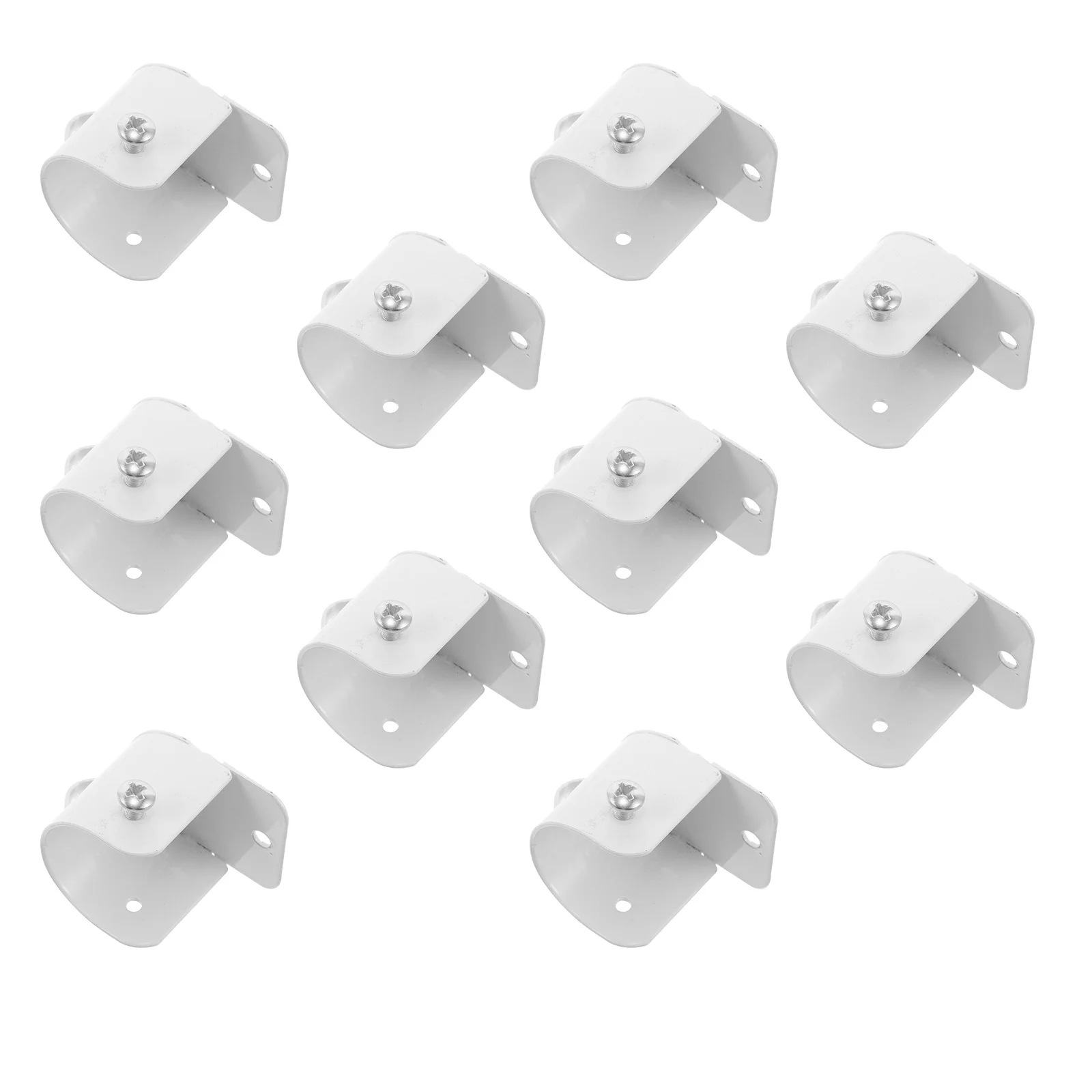 

10pcs Roman Rod Flange Bracket Stainless Steel U-Shaped Pole Socket For 2.6Cm-2.9Cm Poles Curtain Closet Bathroom Towel Rod