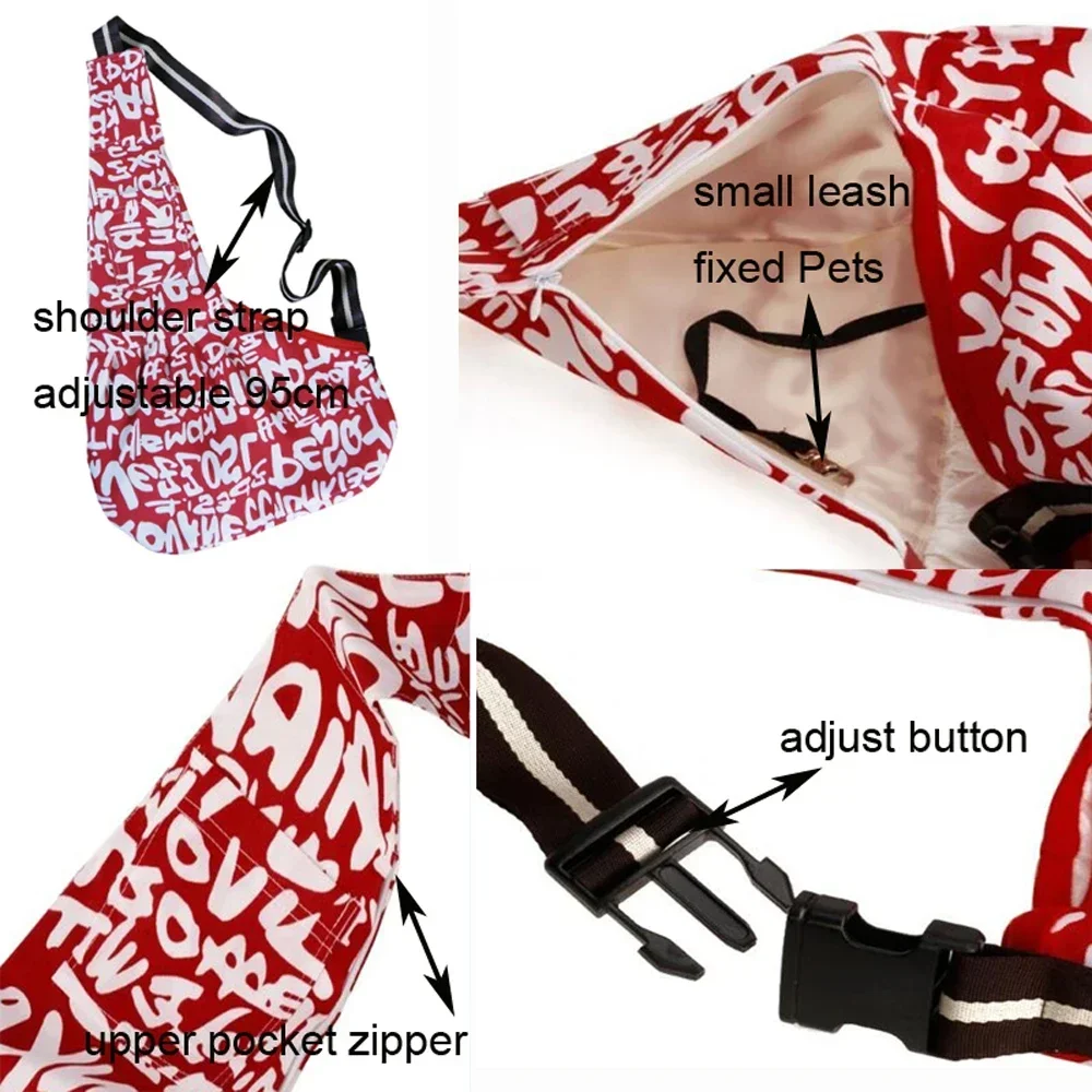 Pet Sling Bags Hand Free Small Dog Cat Sling Carrier BagAdjustable Strap  Breathable Tote Bag Shoulder Bag For Cat Dogs Puppy