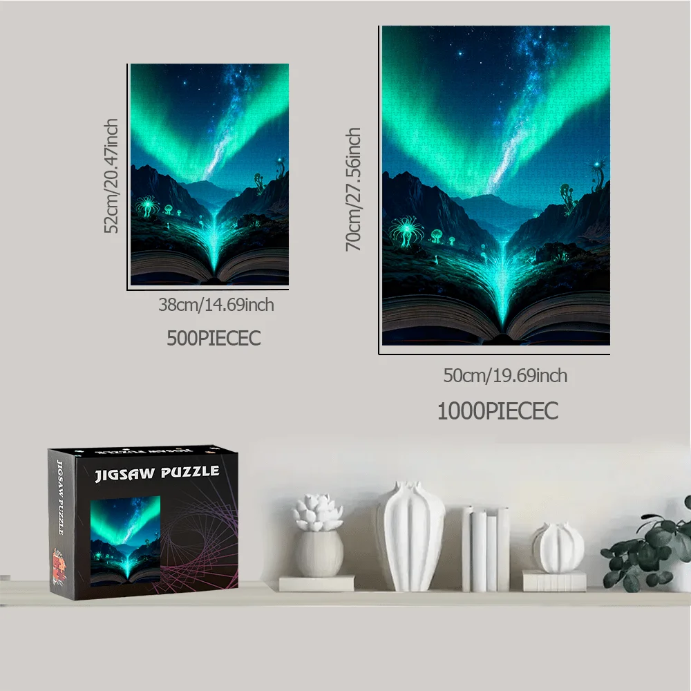 Puzzle da 500 pezzi o 1000 pezzi Aurora e notte stellata - Cielo notturno con stelle, sfida intermedia adatta per s &, /Cristo